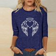 thumbnail image 1 of Aqestyerly Blouse Décontractée pour Femme, Imprimé Amusant, Coupe Ample, Col Rond, T-Shirt à Manches 3/4, Doux, Été, Quotidien, Haut Mode, Tee HWRETIE, 1 of 4