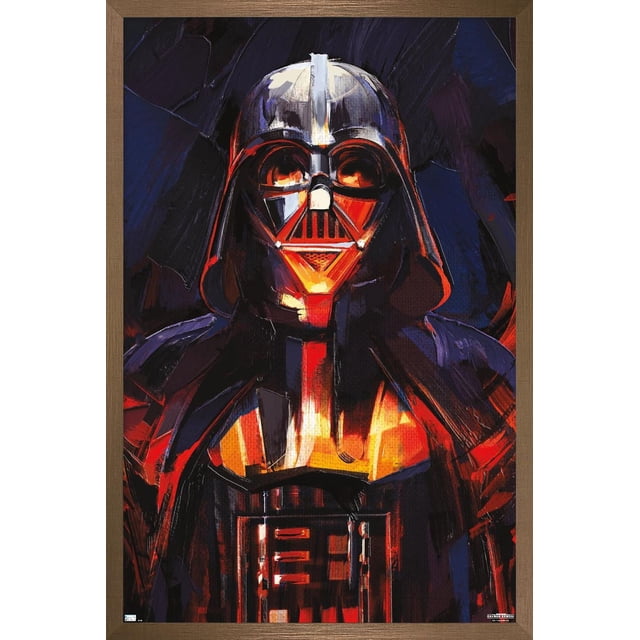 Star Wars : Obi-Wan Kenobi - Affiche Murale de Peinture Darth Vader, 22,375 Po x 34 Po Présentant une Peinture Abstraite Encadrée de Darth Vader avec des Coups de Pinceau Rouges, orange et Noirs Audacieux, Parfaite pour Ajouter une Déco Murale Moderne aux Chambres, Bureaux Ou Dortoirs.