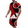 thumbnail image 1 of Pantalons Courts pour Hommes T-Shirt Col Rond Décontracté Imprimé 3D Blouse à Manches Courtes et Ensemble de Pantalons, 1 of 5