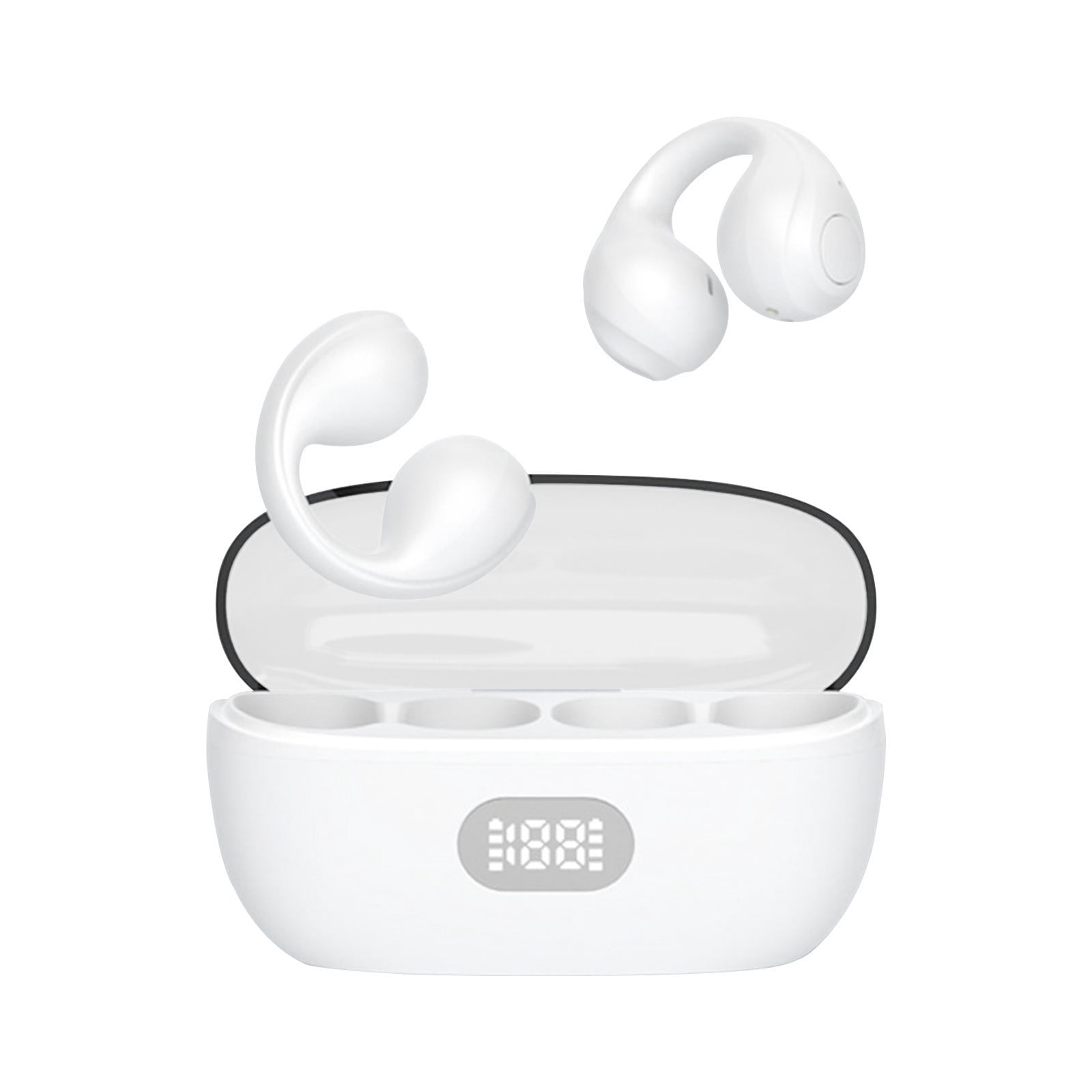 Meitianfacai True Earbuds Headphones with Earhook,LED Power Display，Long Playtime,Noise Cancelling,BT 5.4,Over-Ear Earphones with Microphone for iOS Android Cell Phone