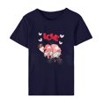 thumbnail image 5 of Pisexur Valentines Day T-shirt Top T-shirt à Manches Courtes Imprimé Amour de la Saint-Valentin pour Femmes Haut à Manches Courtes Col Rond Haut/chemise, 5 of 5