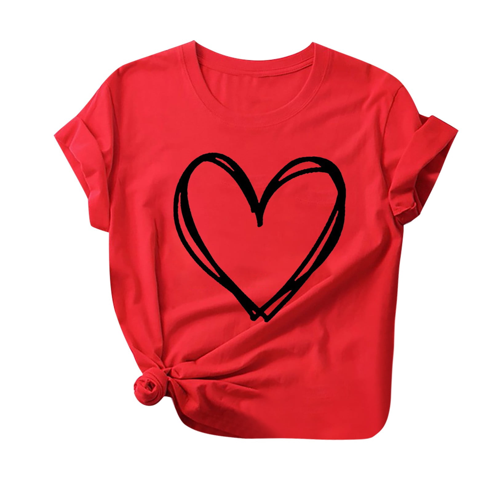 T-shirt à Manches Courtes pour Femmes avec Imprimé de la Saint-Valentin, Haut Graphique Fantaisie