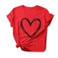 thumbnail image 1 of T-shirt à Manches Courtes pour Femmes avec Imprimé de la Saint-Valentin, Haut Graphique Fantaisie, 1 of 3
