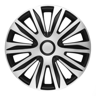 Alpena Enjoliveurs de roue Zyon, 15 po, argenté et noir - ensemble de 4