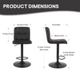 thumbnail image 2 of PU Leather Barstools with Large 41.5cm Base, Height Adjustable Swivel Counter Bar Stools Kitchen Pub Dining Chair with Backrest and Footrest, 1/Pack, Matte Black, 2 of 8