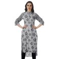 thumbnail image 1 of Moomaya Kurta Tunique à Ourlet Droit Imprimée pour Femmes, Kurti à Col Mandarin, Tenue d'Été, 1 of 6