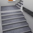 thumbnail image 1 of 7pcs Horizontal Striped Brushed Stair Mats, Household Step Mats, Absorbent Non Slip Sound Insulation Carpet, Polyester Material, Soft Touching, Wear Resistant, Easy To Clean, 1 of 7