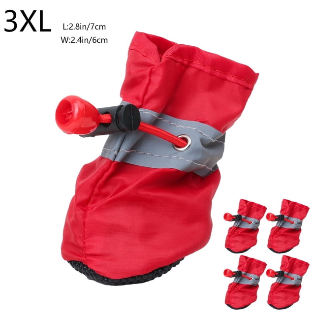 Aursykel Small Dog Shoes 4PC Waterproof Paw Protector with Reflective Straps Slip Resistant Dog Booties Adjustable and Soft Sole for Puppies Long Lasting Protects from Glass Stone Safe