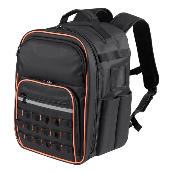 KFFKFF Tool Backpack, 49 Pockets, Heavy-duty Tools Storage Organizer Work Bags with Laptop Compartment & Reinforced Fabric Base, Electrician Jobsite Backpack