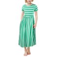 thumbnail image 1 of 2025 Robes Filles Imprimé Robe Manche Robe Habiller Vêtement pour Petite 3T-4T Vêtement Robe Été Robe pour Rayé Courte Robe pour, 1 of 9