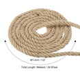 thumbnail image 2 of Unique Bargains 1/2 Inch 29.5 Feet Jute Rope Natural Manila Rope 4 Strand Twisted Thick Heavy Twine Rope, 2 of 5