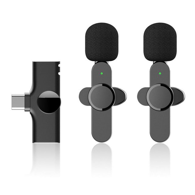 CHUANK K11 Microphone Lavalier Sans Fil 2,4 GHz à Réduction de Bruit Micro Charge USB‐C pour Enregistrement de Diffusion en Direct