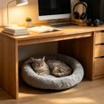 thumbnail image 4 of Round Cat Bed Soft Cat Donut Beds With Around Machine Washable For Kittens/Rabbits/Hamsters Boxes for outside Bar Pethouse Pole Mounted Hanging Pet Bath for outside Metal Pethouse on Stake Pet Food, 4 of 5