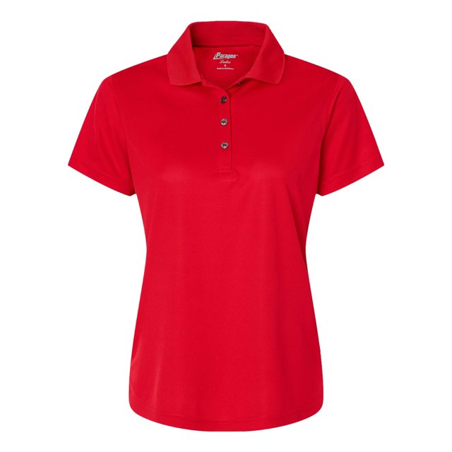 Paragon Womens Saratoga Performance Mini Mesh Polo, XL, Red