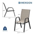 thumbnail image 2 of Memoryfield Patio Chairs Set of 4, Stackable Outdoor Dining Chairs with Textilene Fabric, for Backyard, Poolside, Garden, Balcony, Brown, 2 of 7