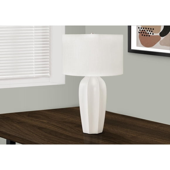 Monarch Specialties Lighting, 27"h, Table Lamp, Cream Ceramic, Ivory / Cream Shade, Modern