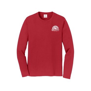 Gravity Outdoor Co. Chandail à Manches Longues - CardInal - Logo Blanc - 3TG