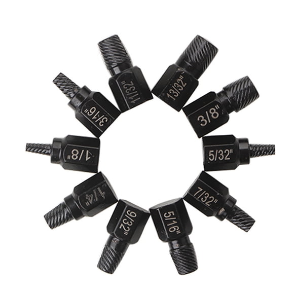 JIAHAOO Screw Extractor Set for Home and Professional Use 10 Pieces Alloy Steel Construction Remove Broken Screws Bolts and Pins