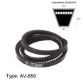 thumbnail image 2 of Unique Bargains 850mm Inner Girth 10mm Width Cogged V Belts Rubber Drive Belt for Power Transmission, 2 of 6