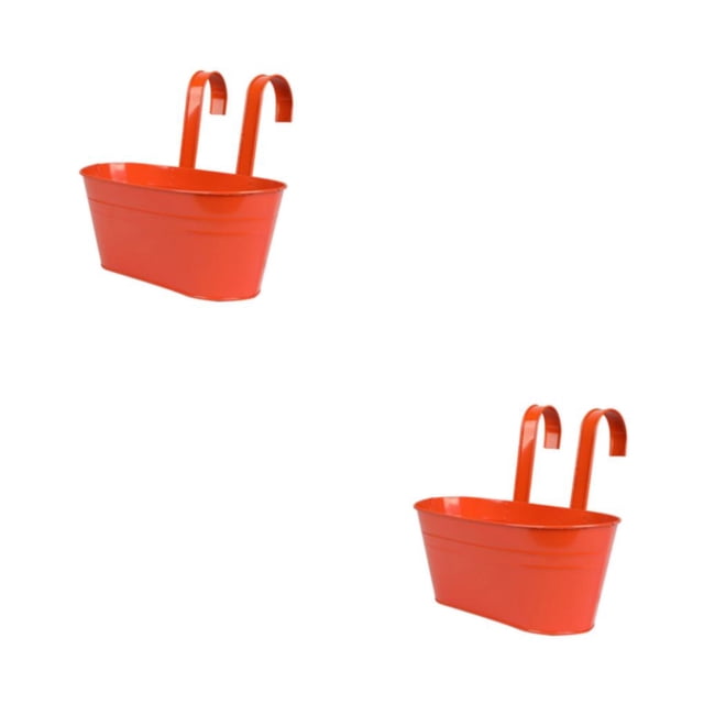 relayinert Outdoor Hanging Pots For Plants Practical And Beautiful Solution Detachable orange red 2Set