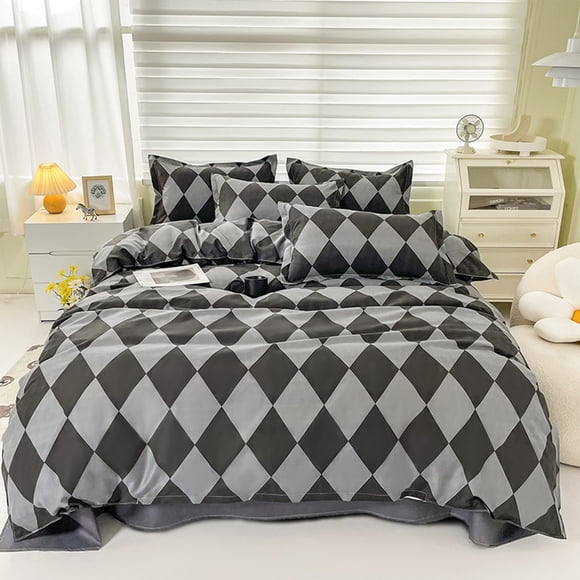 PALIFEUR Pillow Covers Summer Twin Comforter Friendly Sanded Three Piece Set Soft Bedding for All Seasons Fresh Pattern Pillow Protector