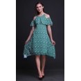 thumbnail image 3 of Bimba Robe Midi à Manches Volantées pour Femmes, Tunique Évasée à Épaules Dénudées avec Imprimé Papillon - Petit, 3 of 6