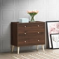 thumbnail image 3 of Gymax 4-Drawer Dresser Chest Cabinet Storage Organizer Rubber Leg W/Rail Walnut Finish, 3 of 10
