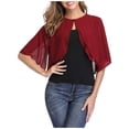 thumbnail image 1 of Timegard Boléros pour Robes en Mousseline Légers à Manches Courtes Cardigan Ouvert à l'Avant Manteau Châle Cape, 1 of 9