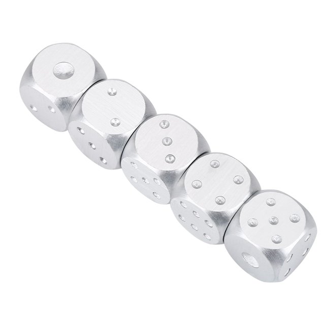 5pcs Table Game Dices Set, Portable High StrengthAluminium Alloy Dices Set with Storage Box for Table Game Poker Games