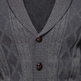 thumbnail image 3 of Mikilon Men's Sweater Cardigan Solid Color Lapel Long-Sleeved Knitted Jacket, 3 of 3