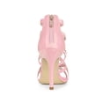 thumbnail image 4 of BLISSFUL STEP Chaussures pour Femmes à Brides à Lacets à Bout Ouvert Sandales Habillées à Talon Aiguille Haut Rose 9, 4 of 8