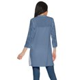 thumbnail image 3 of Moomaya Printed Indian Short Kurti Dress Poly Crepe Tunic Close Collar Mini Dress, 3 of 5