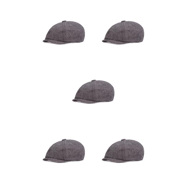 QualitChoice Casquette Plate Homme Portable Réutilisable Ajustable Respirante Bérets Gris Clair 5ensemble