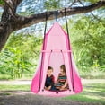 thumbnail image 3 of Gymax 40'' Kids Hanging Chair Swing Tent Set Hammock Nest Pod Seat Pink, 3 of 10