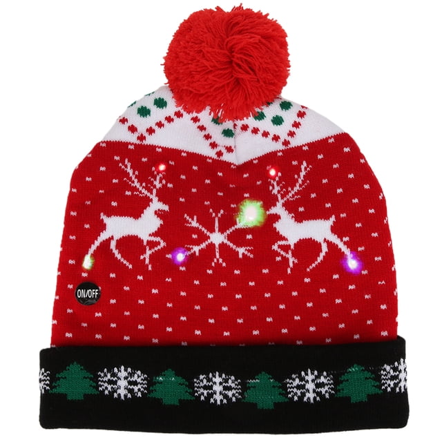 Tuque Tricotée Tuque Tricotée Lumière Colorée Fête Congé Noël Tuque pour Enfants Adulte#4