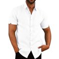 thumbnail image 3 of LUXUR T-shirt Homme Col à Revers T-shirt Manches Courtes Hauts Amples Chemises d'Été Col Rabattu Blouse Blanche TTG, 3 of 4