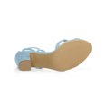 thumbnail image 3 of BLISSFUL STEP Women's Open Toe Lace-Up High Block Heeled Sandals Sky Blue (Size 6), 3 of 7