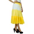thumbnail image 3 of Bimba Flaired Cotton Boho Summer Skirt Elastic Waist Mid-Calf Ruffle Skirts, 3 of 7