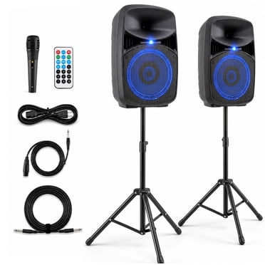 Gymax 10-Inch Bluetooth PA Speaker System with 2 Speakers