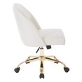 thumbnail image 4 of Layton Mid Back Office Chair in Cream White PU with Gold Finish Base, 4 of 4