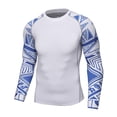 thumbnail image 2 of RUNQHUI Men's Long Sleeve Rash Guard Shirt Swimwear UV UPF 50+ Protection Swim Shirt Wetsuit Tops Type A L, 2 of 4