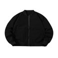thumbnail image 3 of Veste Bomber pour Hommes Patchwork Manteaux Automne Hiver, 3 of 9