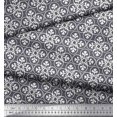 thumbnail image 3 of Soimoi Velvet Fabric Floral Block Printed Fabric 1 Yard 58 Inch Wide, 3 of 3