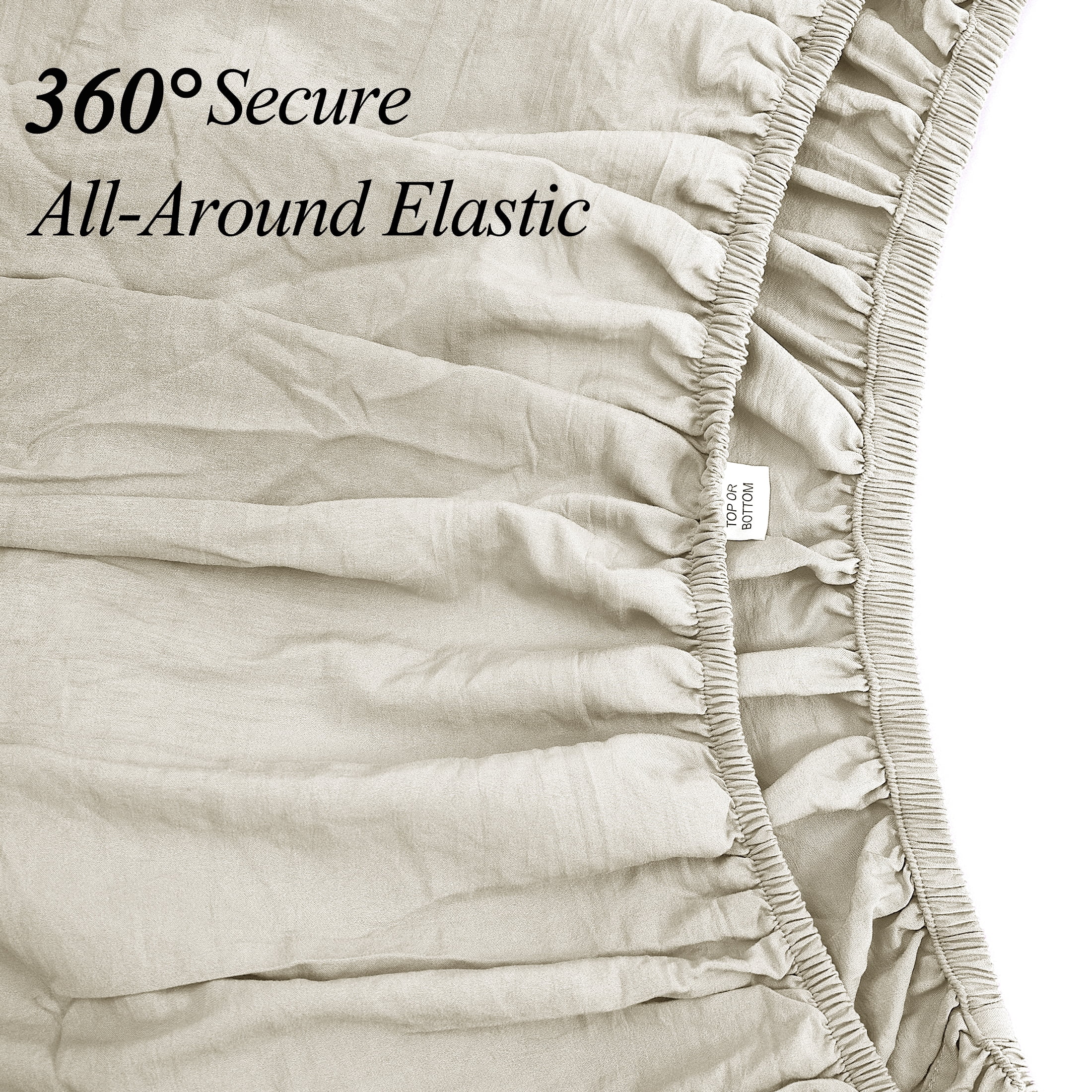 Mainstays Ensemble de draps en microfibre lavée ultra douce, Lit 2 Places, Papyrus Beige, 4 pièces.