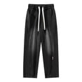 thumbnail image 4 of Men's Jeans Relaxed Fit Men's Spring Summer Retro Wide Leg Micro Stretch Drawstring Design Jeans Jeans Homme Slim Black XL, 4 of 4