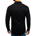thumbnail image 3 of MesaSe Men Solid Color Multi-Pockets Slim Fit Long Sleeve Turn Down Collar Shirt Top, 3 of 8