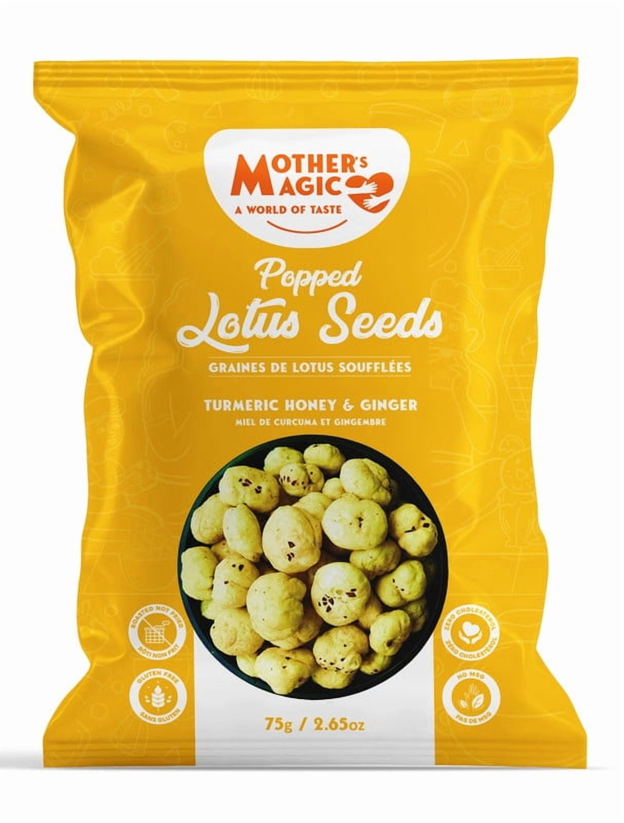 Mother's Magic Graines Soufflées - Saveur Miel, Curcuma et Gingembre 75 g