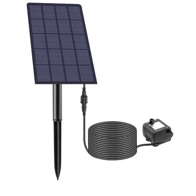 Solar Fountain Waterfall Pump Outdoor Rotatable 4 Nozzles Landscape Decoration Decorative Pond for Bird Bath Pool Fish Tank 2.5W
