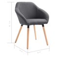 thumbnail image 4 of vidaXL Dining Chairs 6 pcs Dark Grey Fabric, 4 of 5