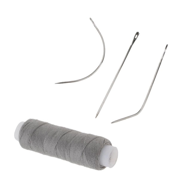 1 Rouleau de Fil à Coudre en Trame pour Cheveux Gris avec 3 pour Extensions de Cheveux